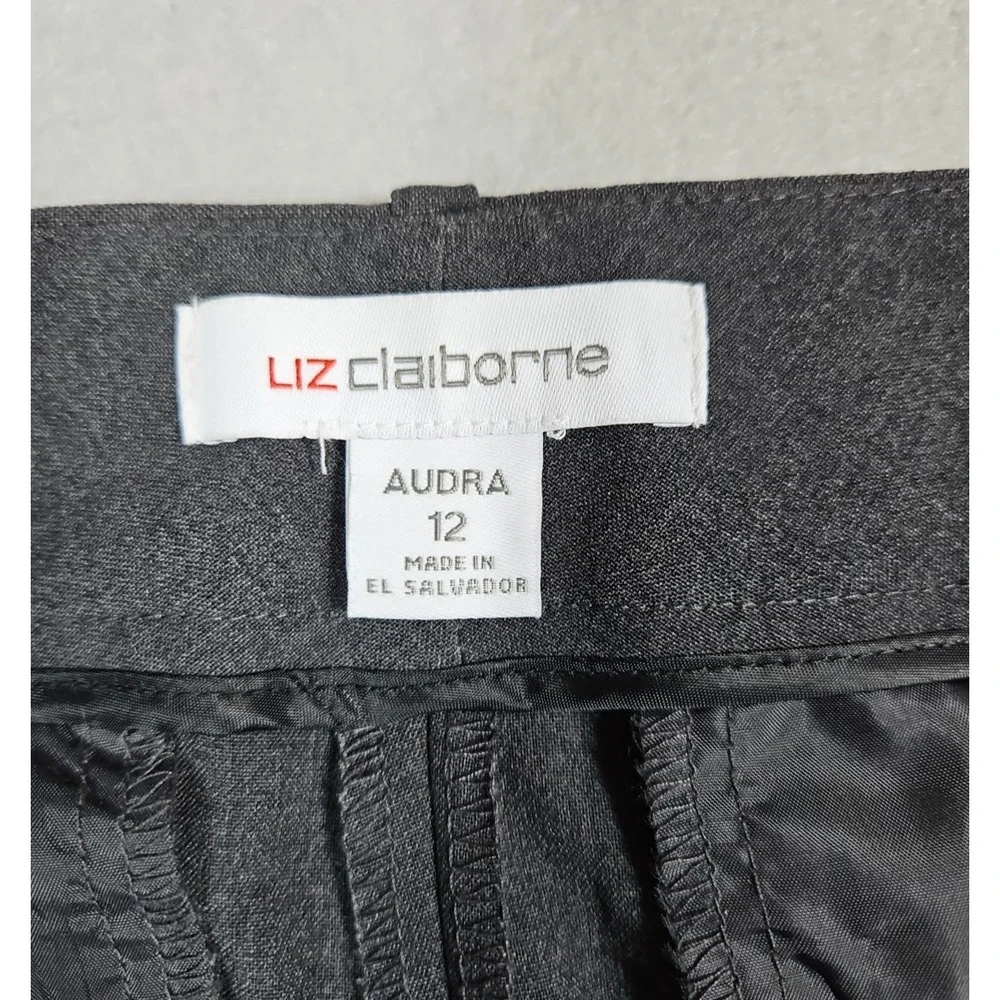 Liz Claiborne Womens Gray Audra Straight Leg Career Slacks Size 12 NWT